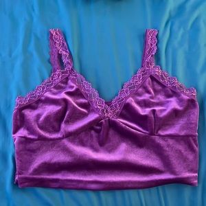 Purple velvety cami top